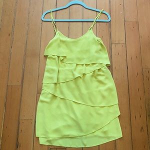 BCBG lime green polyester dress